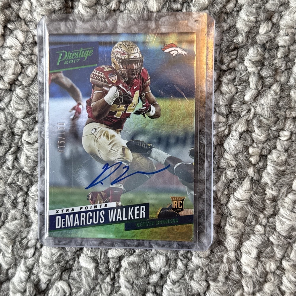2017 Panini Prestige DeMarcus Walker Xtra Points Green RC Auto‎ #75/150 Broncos